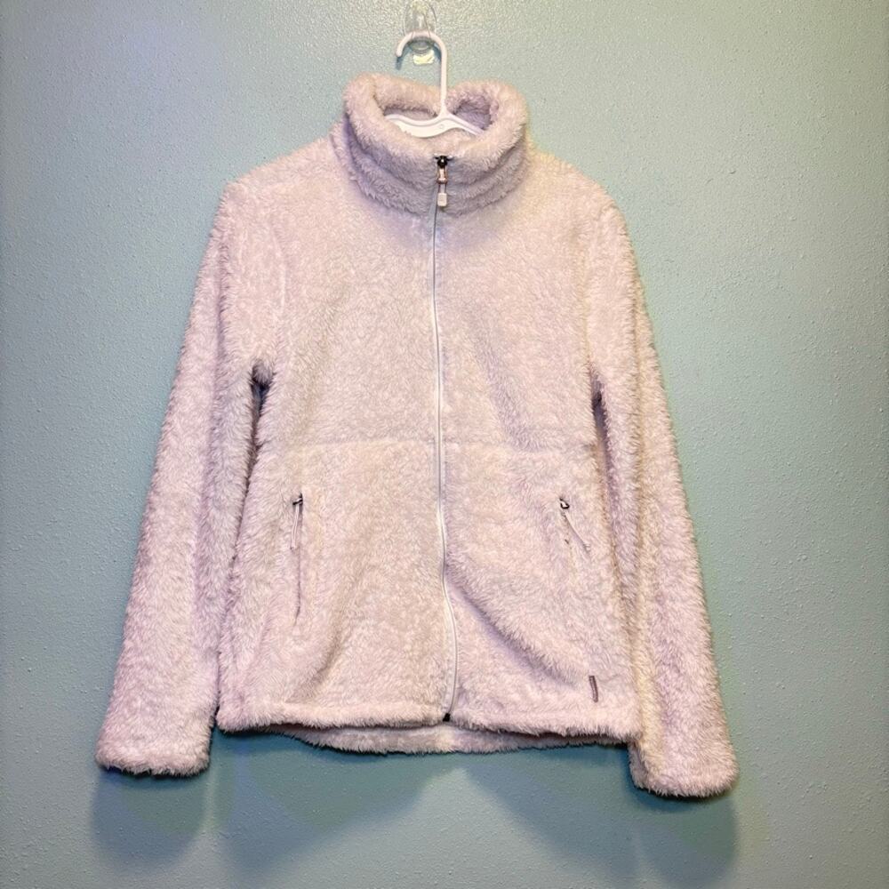 Avalanche Sherpa Fleece Jacket Women’s Small White Full Zip Soft Cozy Pockets